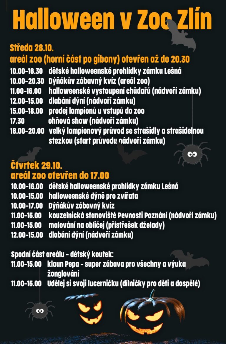 01 Halloween program středa 28.10. a čtvrtek 29.10.